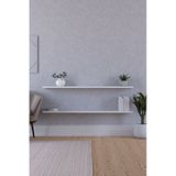 Yankı-BYEG 2li 100 cm Mat Beyaz Mdf Duvar Rafı Gizli Bağlantı Kitaplık