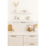 Yankı-BYEG 2li 40 cm Mat Beyaz Mdf Duvar Rafı Gizli Bağlantı Kitaplık