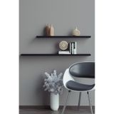 Yankı-BYEG 2li 60 cm 80 cm Siyah Mdf Duvar Rafı Gizli Bağlantı Kitaplık