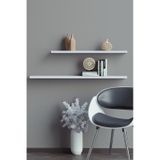 Yankı-BYEG 2li 80 cm 60 cm Mat Beyaz Mdf Duvar Rafı Gizli Bağlantı