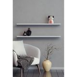 Yankı-BYEG 2li 80 cm Mat Beyaz Mdf Duvar Rafı Gizli Bağlantı Kitaplık