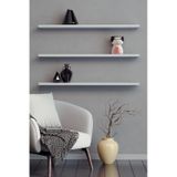 Yankı-BYEG 3lü 80 cm Mat Beyaz Mdf Duvar Rafı Gizli Bağlantı Kitaplık