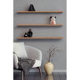 Yankı-BYEG 3lü 80 cm Safir Meşe Mdf Duvar Rafı Gizli Bağlantı Kitaplık