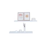 yankı-byeg 40 Cm 2li Mat Beyaz Mdf Uçan Duvar Rafı Gizli Bağlantı Kitaplık