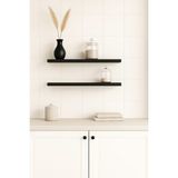 yankı-byeg 40 cm 2li Mat Siyah Mdf Uçan Duvar Rafı Gizli Bağlantı Kitaplik Ahşap