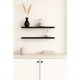 yankı-byeg 40 Cm 2li Mat Siyah Mdf Uçan Duvar Rafı Gizli Bağlantı Kitaplik