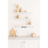 yankı-byeg 40 Cm 3lü Mat Beyaz Mdf Uçan Duvar Rafı Gizli Bağlantı Kitaplık