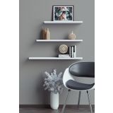 yankı-byeg 40 Cm 50 Cm 60 Cm 3lü Mat Beyaz Mdf Uçan Duvar Rafı Gizli Bağlantı Kitaplık