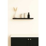 yankı-byeg 40 Cm Mat Siyah Mdf Uçan Duvar Rafı Gizli Bağlantı Kitaplık