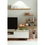 Yankı-BYEG 4lü 100 cm 80 cm 30 cm Safir Meşe Mdf Duvar Rafı Tv Ünitesi