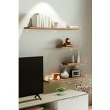 yankı-byeg 4lü 100 cm 80 cm 30 cm Safir Meşe Mdf Uçan Gizli Bağlantı Dekoratif Duvar Rafı Kitaplık Tv Ünitesi