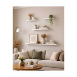 yankı-byeg 4lü 80 cm 40 cm 20 cm MDF Mat BeyazUçan Gizli Bağlantı Dekoratif Duvar Rafı Kitaplık