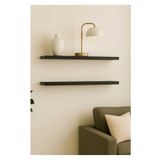 yankı-byeg 50 Cm 2li Mat Siyah Mdf Uçan Duvar Rafı Gizli Bağlantı Kitaplık