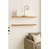 yankı-byeg 50 Cm 2li Safir Meşe Mdf Uçan Duvar Rafı Gizli Bağlantı Kitaplık