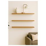 Yankı - BYEG 50 Cm 3lü Safir Meşe Mdf Uçan Duvar Rafı Gizli Bağlantı Kitaplık SAFİR MEŞE