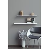 yankı-byeg 50 Cm 60 Cm 2li Mat Beyaz Mdf Uçan Duvar Rafı Gizli Bağlantı Kitaplık