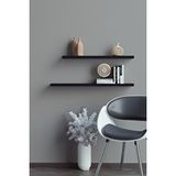 yankı-byeg 50 Cm 60 Cm 2li Mat Siyah Mdf Uçan Duvar Rafı Gizli Bağlantı Kitaplık