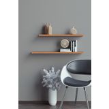 Yankı - BYEG 50 Cm 60 Cm 2li Safir Meşe Uçan Duvar Rafı Gizli Bağlantı Kitaplık