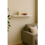 yankı-byeg 50 Cm Mat Beyaz Mdf Uçan Duvar Rafı Gizli Bağlantı Kitaplık