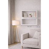 Yankı - BYEG 50×15 Cm 2li Mat Beyaz Lake Mdf Gizli Bağlantı Duvar Rafı