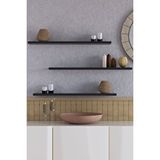 Yankı - BYEG 70 Cm 3 lü Mat Siyah Mdf Uçan Duvar Rafı Gizli Bağlantı Kitaplık