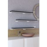 yankı-byeg 70 Cm 3lü Mat Siyah Mdf Uçan Duvar Rafı Gizli Bağlantı Kitaplık