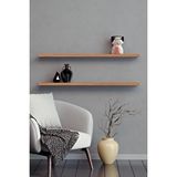 yankı-byeg 80 Cm 2li Safir Meşe Mdf Uçan Duvar Rafı Gizli Bağlantı Kitaplık