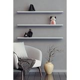 yankı-byeg 80 Cm 3lü Mat Beyaz Mdf Uçan Duvar Rafı Gizli Bağlantı Kitaplık