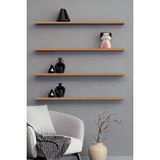 Yankı-Byeg 80 cm 4lü Safir Meşe Mdf Uçan Duvar Rafı Gizli Bağlantı Kitaplık