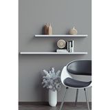 yankı-byeg 80 Cm 60 Cm 2li Mat Beyaz Mdf Uçan Duvar Rafı Gizli Bağlantı Kitaplık