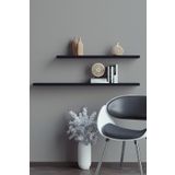 yankı-byeg 80 Cm 60 Cm 2li Mat Siyah Mdf Uçan Duvar Rafı Gizli Bağlantı Kitaplık