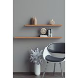 Yankı - BYEG 80 Cm 60 Cm 2li Safiir Meşe Mdf Uçan Duvar Rafı Gizli Bağlantı Kitaplık Safir Meşe