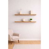 yankı-byeg 90 Cm 2li Safir Meşe Mdf Uçan Duvar Rafı Gizli Bağlantı Kitaplık