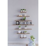 Yankı - BYEG Mat Safir Meşe 7li Mdf Uçan Duvar Rafı Gizli Bağlantı Kitaplık