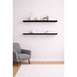 Yankı - BYEG Yankı-byeg 90 Cm 2li Mat Siyah Mdf Uçan Duvar Rafı Gizli Bağlantı Kitaplık