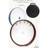 Yankı YANKI DF-40 Plastik Deri Def - Halkalı Bendir 40 cm Kılıflı ve Akort Anahtarlı (El Tutma Yeri Mevcuttur) - Beyaz
