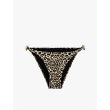 Yanları Aksesuar Detaylı İpli Leopar Desenli Bikini Altı