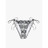 Yanları Bağlamalı İpli Yılan Derisi Desenli Bikini Altı
