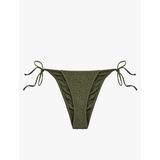 Yanları İpli Dokulu Slip Bikini Alt