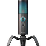 Yanmai Rgb Q18 USB Profesyonel Kondenser Oyuncu Mikrofonu | Değiştirilebilir Kardioid ve Tüm Yönlü Ses Modu, 3.5mm Kulaklık Takip Çıkışı, Tam Metal Gövde ve 360° Ayarlanabilir Tripod Standı - Siyah