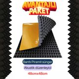 Yanmaz Akustik Ses Yalıtımı Piramit Sünger (4Cm) Ebat 48X48 (20Adet)