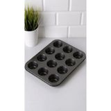 Yanmaz Yapışmaz 12'li Muffin Kek Kalıbı Siyah