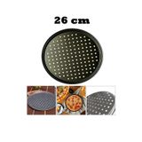 Yanmaz Yapışmaz Delikli Teflon Pizza Tepsisi Tavası 26Cm