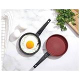 Yanmaz Yapışmaz Granit Kaplama Döküm Yuvarlak Mini Tava, Yuvarlak Yumurta ve Sos Tavası, Mini Yer Kaplamayan Granit Kaplama Döküm Sos ve Yumurta Tavası (14CM)