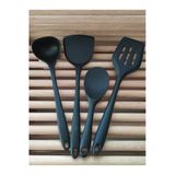 Yanmaz Yapışmaz Komple Silikon Spatula Kepçe Kaşık Seti 4 Parça