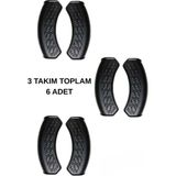 Yanmaz Yapışmaz Silikon Tava, Sahan Tutacağı Silikon Kulp Tutacak - 3 Çift 6 Adet - siyah
