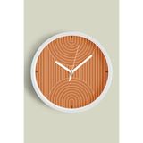 Yansıtmalı Modern Tasarım Duvar Saati - 35cm - Önü Camlı Beyaz Kasa - Sessiz Mekanizma, JH0566S35BKP