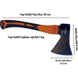 Yapar Fiber Saplı Dövme Çelik Kamp Baltası Y. 800 gr - Siyah