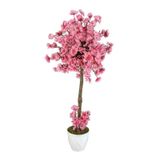 Yapay Ağaç Açık Pembe Bahar Dalı Japon Kiraz Çiçeği Beyaz Saksılı