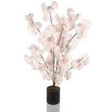 Yapay Ağaç Bahardalı Ağacı Ağacı Japon Kiraz Çiçeği Saksılı Pembe Açık 90x60cm